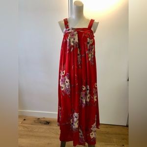 Ursula of Switzerland Red Floral Maxi Dress